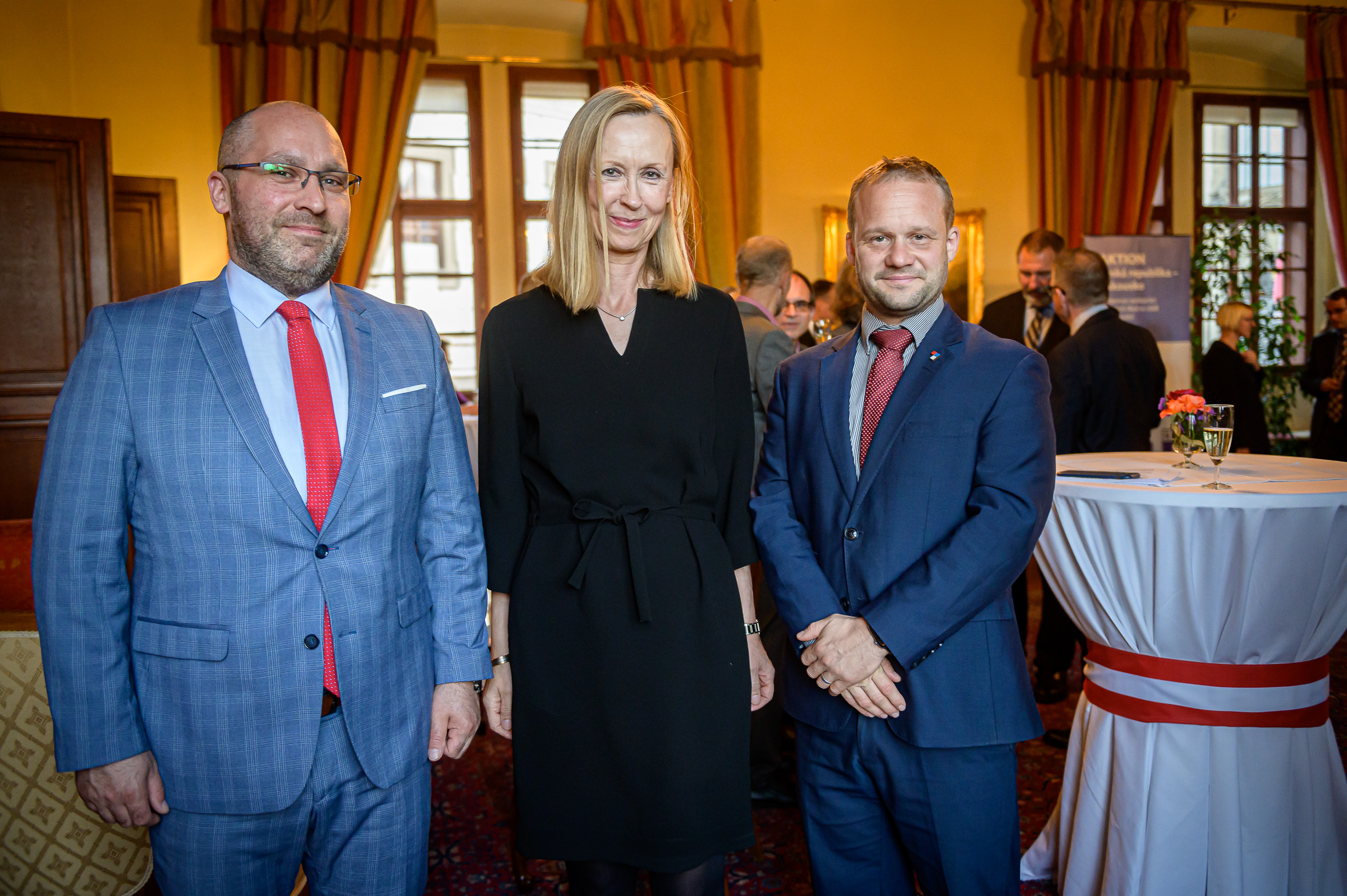 Ondřej Andrys, velvyslankyně Bettina Kirnbauer a Michal Uhl. Foto: Petr Zewlakk Vrabec