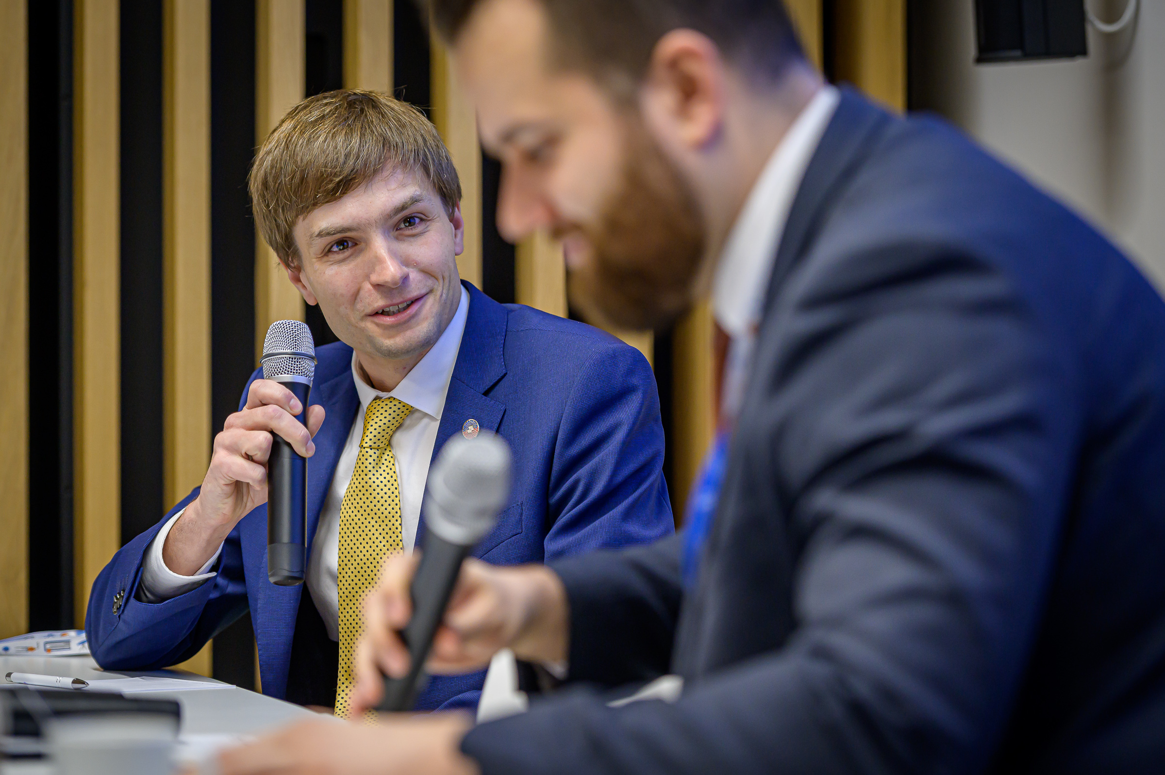 Matouš Glanc (Czexpats in Science) a Pavel Doleček (náměstek ministryně pro vědu, výzkum a inovace). Foto: Petr Zewlakk Vrabec