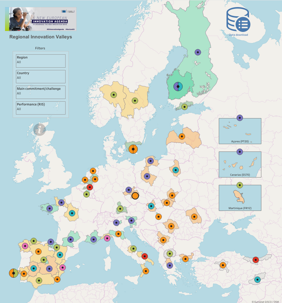 CZELO_2023_Regional Innovation Valleys_map