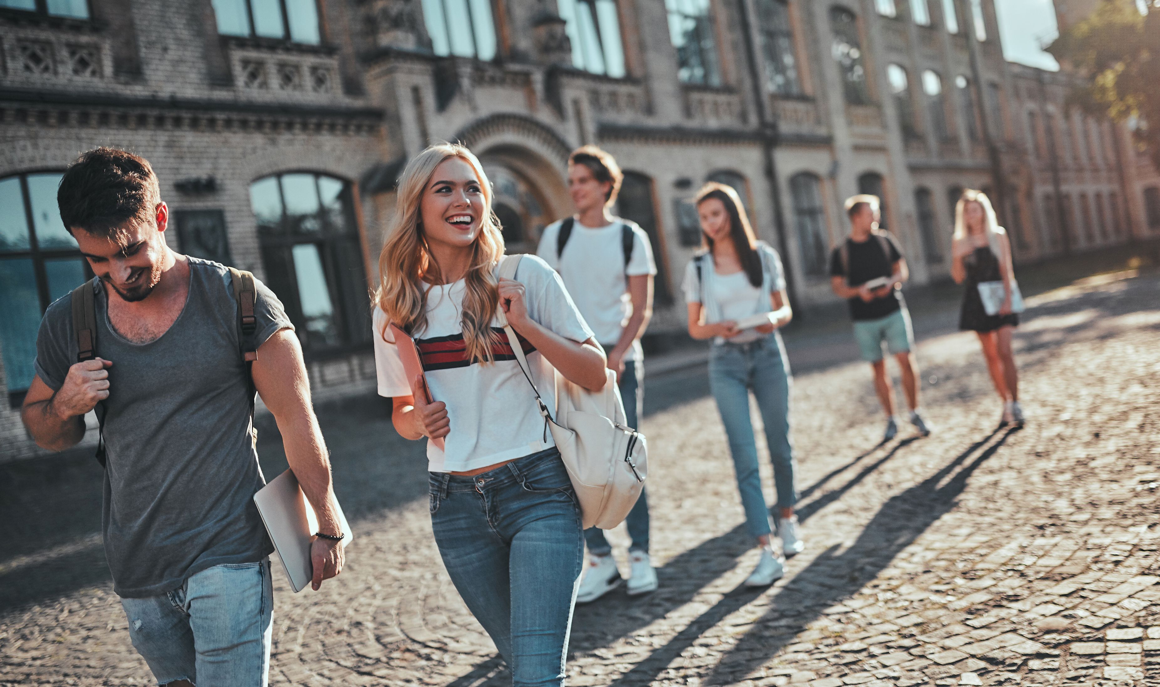 students leaving university