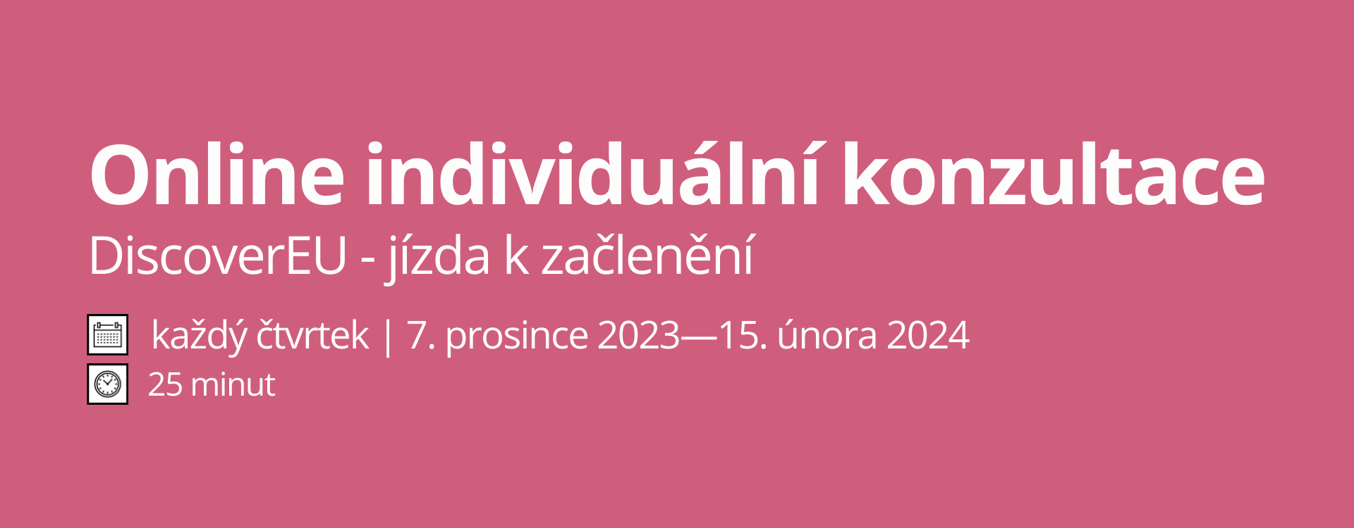Pozvánka na individuální konzultace DiscoverEU - jízda k začlenění