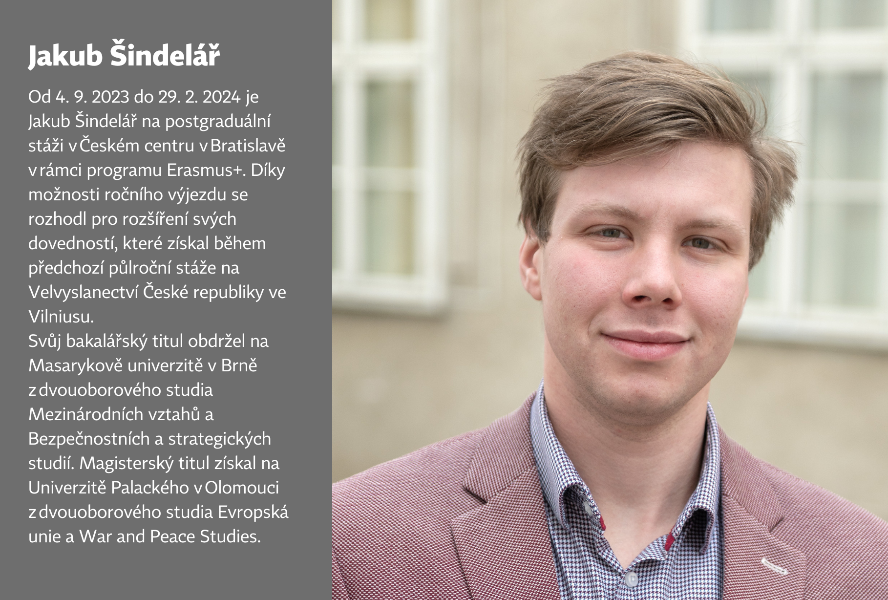 Stážista Jakub Šindelář