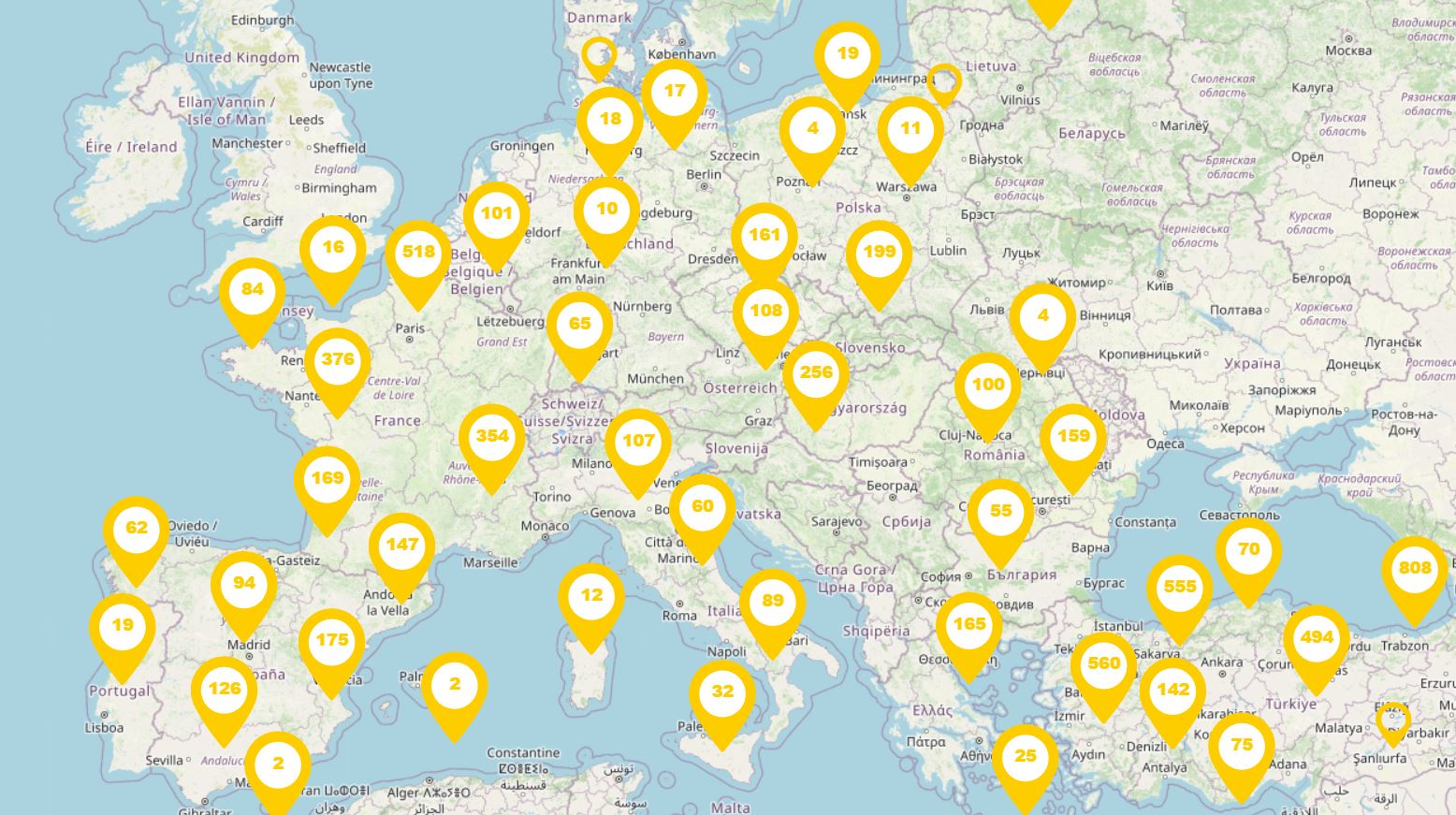 Mapa Erasmus Days