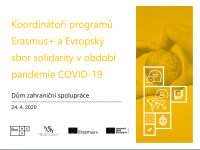 Koordinátoři programů Erasmus+ a Evropský sbor solidarity v období pandemie COVID-19
